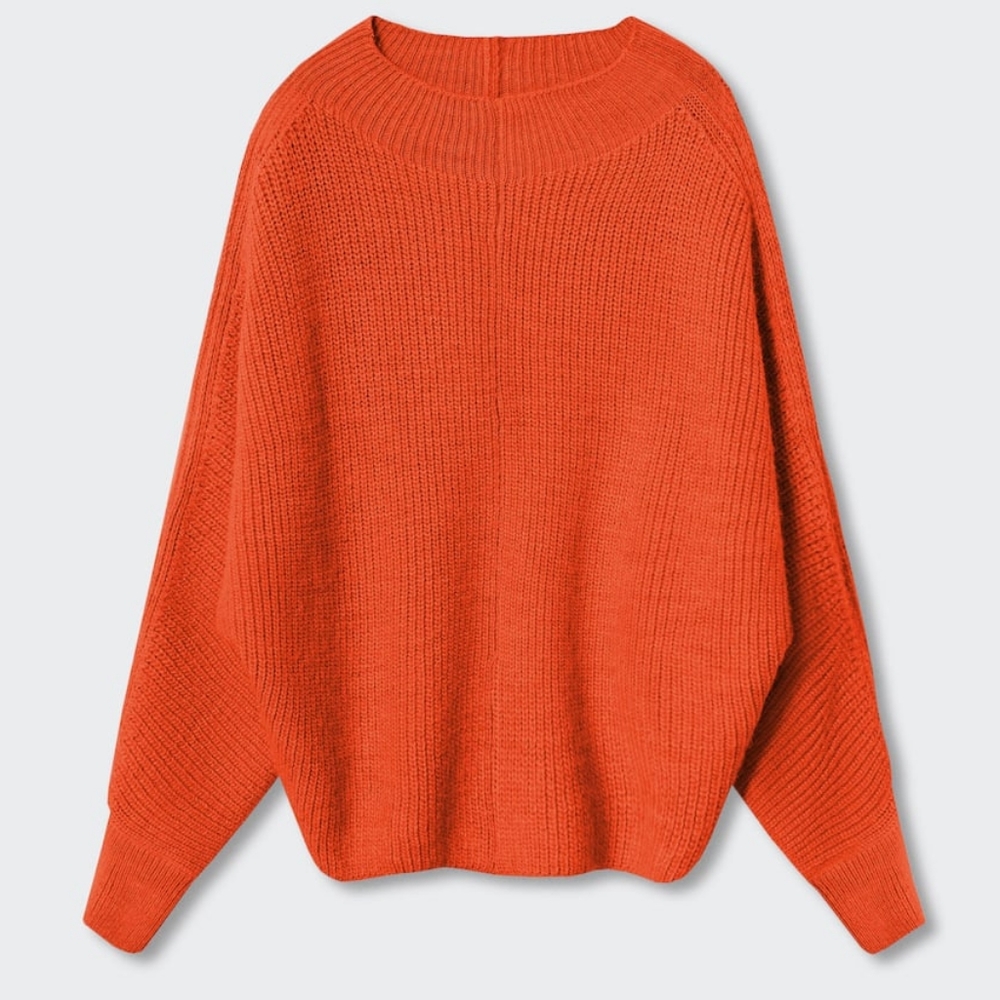 MANGO NWT Orange Soft Chunky Knit Sweater S